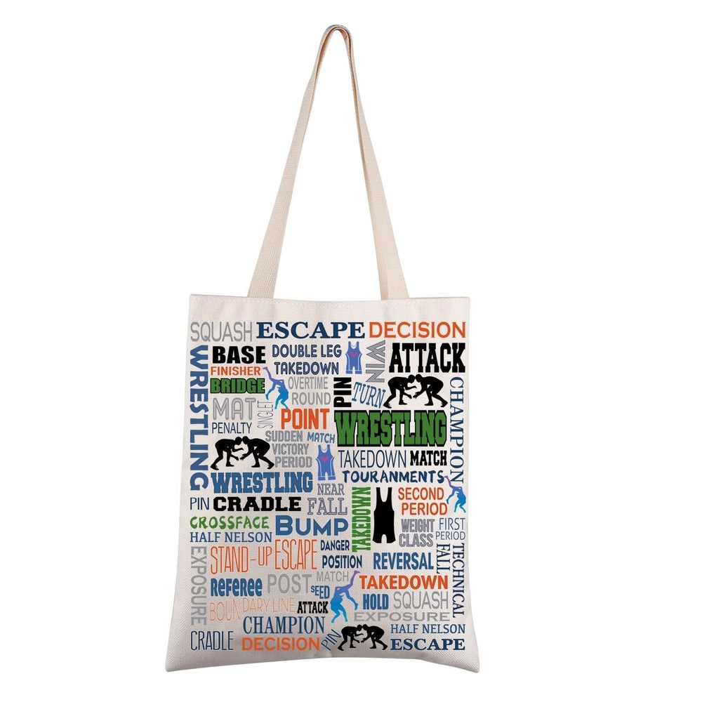 Wrestling Mom Tote Bag Wrestler Inspirational Gifts Wrestling Lover Shoulder V